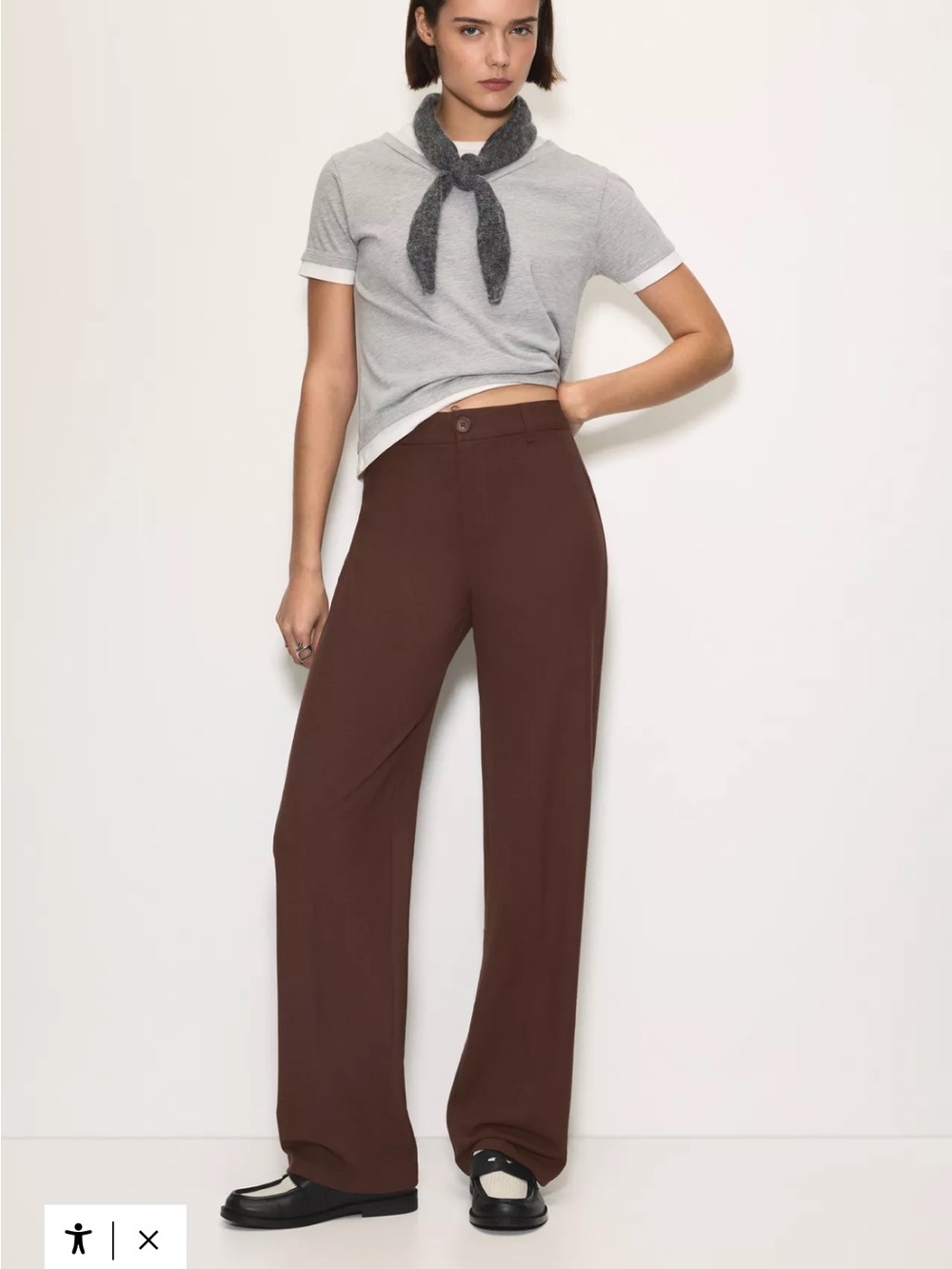 Pull&Bear size S brown high waisted wide leg bootcut pants